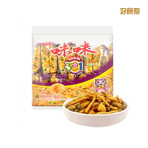 爱尚咪咪蟹味粒豌豆肉松味三合一18g*20包怀旧童年小零食J