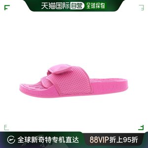 美国直邮adidas阿迪达斯男女士夏季粉红色露趾厚底居家凉拖鞋