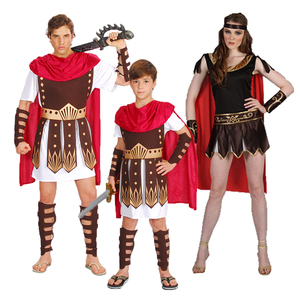 万圣节cosplay 男童亲子衣服古希腊罗马武士刀斯巴达女勇士服装