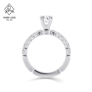 梵尼洛芙 特蕾西刻字定制小心意18K金钻石戒指求婚钻戒女礼品