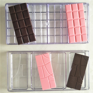 巧克力模具食品级PC材质透明硬塑手工自制长方形联排朱古力板块模