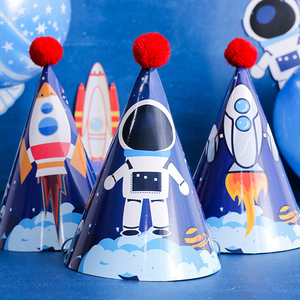 宇航员太空人火箭主题生日派对帽儿童宝宝周岁布置拍照道具帽子
