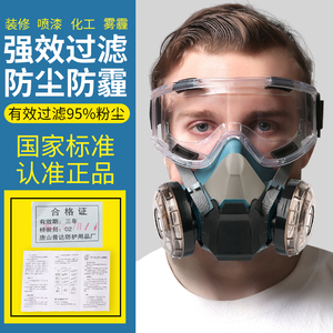 防尘口罩工业防尘肺打农药打磨粉尘透气颗粒物装修防护全面罩脸罩
