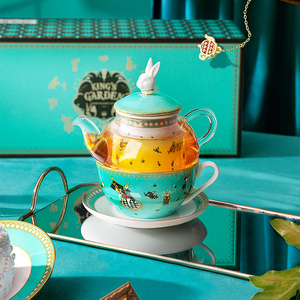 布兰兔blanbunny 国王子母壶礼盒英式茶具煮茶玻璃下午茶茶壶送礼