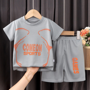 男童夏装套装儿童运动中大童装夏季宝宝速干短袖足球篮球衣服帅气