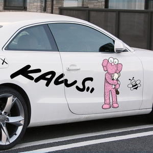 Kaws芝麻街汽车贴纸车身车门遮挡划痕创意个性涂鸦卡通大面积