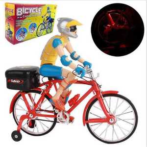 包邮新电动公仔骑自行车 电动人物骑车 儿童音乐发光玩具 单车模
