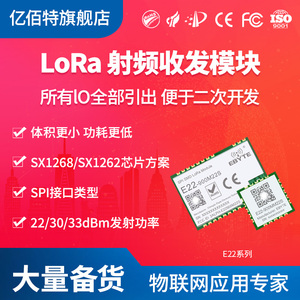 新LoRa扩频无线模块升级SX1268/1262芯片串口收发433M/470M/915M