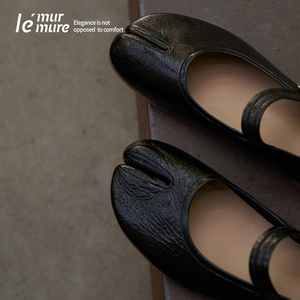 Le' Murmure设计师进口胎牛皮 时髦玛丽珍tabi分趾鞋猪蹄鞋女单鞋