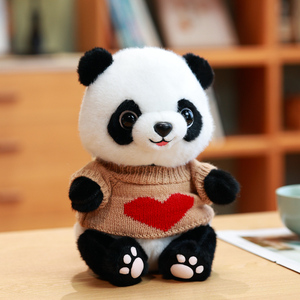 可爱熊猫公仔花花毛绒玩具仿真大熊猫玩偶布娃娃儿童生日礼物