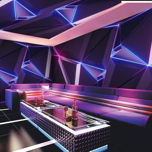 3D立体仿发光KTV影音包厢装修墙纸网吧电竞馆科技感装饰酒吧壁纸