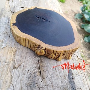 天然木头黑檀木料紫光檀原木树根雕底座摆件随形实木杯垫茶壶底托