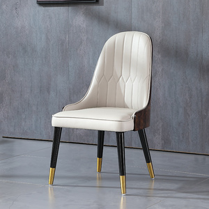 轻奢真皮餐椅高端树瘤靠背白蜡木北欧时尚设计师款简约意式菠萝椅