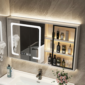 浴室智能镜柜单独置物架储物挂墙式收纳镜箱带灯除雾卫生间壁挂柜