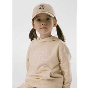 marithe 韩国设计师品牌字母刺绣宽松纯棉毛圈女童连帽杉童装卫衣
