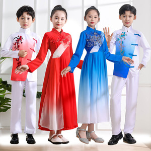 儿童合唱演出服男童少年中国说毕业照诗歌朗诵红歌女童钢琴表演服