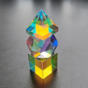 立方体合色棱镜七彩折射水晶桌面摆件阳光创意礼物品太阳捕手解压