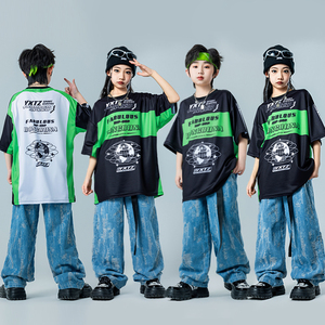 少儿街舞演出服六一表演儿童服装男童嘻哈潮流套装hiphop炸街童装