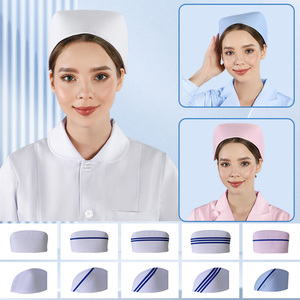 护士帽女白色加厚燕尾帽均码蓝色粉色卫校诊所医院护士长帽子包邮