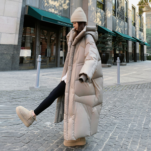 灰色大被子超长款羽绒服女冬季2024新款高端加厚保暖90白鸭绒外套