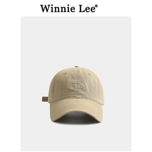 Winnie Lee日本设计师联名款软顶复古简约字母刺绣棒球帽子鸭舌帽
