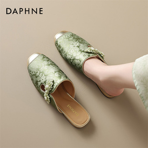 达芙妮DAPHNE国风玛丽珍2024夏季新款中式半拖凉鞋刺绣一脚蹬精致