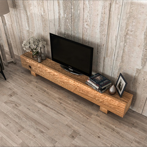 北欧木头电视柜工业风电视桌客厅简约原木长条凳地柜展示台置物架