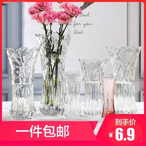 简约富贵竹花瓶摆件玻璃透明客厅插花水竹加厚水养百合玫瑰鲜花瓶