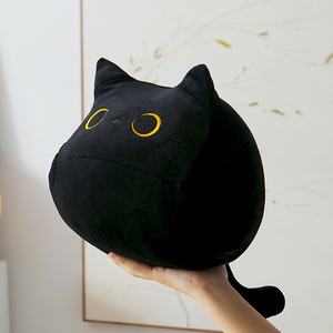 ins风卡通房黑色猫咪创意公仔毛绒玩具可爱猫抱枕玩偶节日礼物