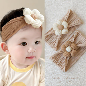 。婴儿帽子护囟门发带新生儿头花发饰女宝宝可爱花朵胎帽0-1岁发