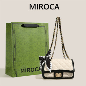 MIROCA小香风包包女生日礼物2024新款高级质感菱格链条包百搭斜跨