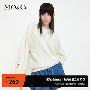 【MOCO奥莱】年春夏一字切口插肩袖中性宽松卫衣上衣女摩安珂