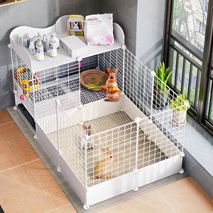 兔围栏兔子笼子家用室内专用大号防喷尿豚鼠荷兰猪别墅兔子窝屋房