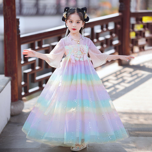 女童汉服中国风2024夏款新款超仙古装夏季儿童裙子女孩古风连衣裙
