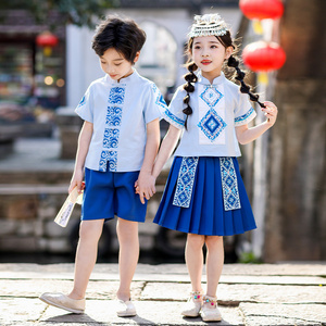 三月三广西少数民族服装儿童演出服壮族傣族瑶族苗族表演服男童装