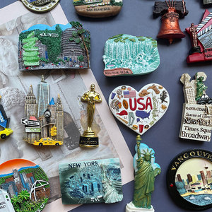 美国纽约创意冰箱贴洛杉矶拉斯维加斯旅游纪念品磁贴文创礼品磁性