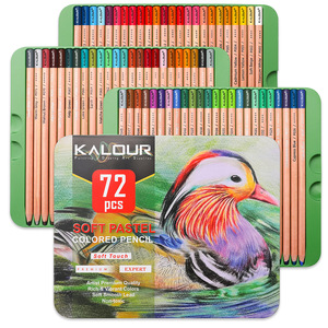 出口亚马逊KALOUR粉画铅笔50/72色油性彩铅不重色颜色艳丽易上色