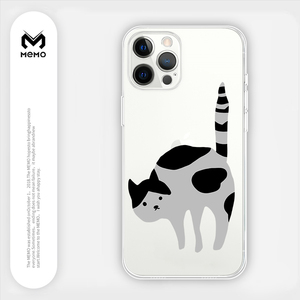 MEMO 舒展猫适用于苹果12pro手机壳华为荣耀50保护套OPPOFindX2