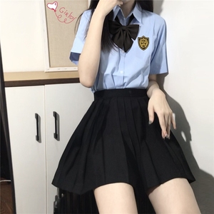 jk制服裙正版大码蓝色衬衫女泰国校服韩式班服夏季学院风套装全套