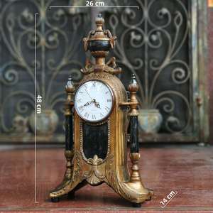 欧式钟表客厅时钟摆件大号坐钟复古仿铜金色座钟美式仿古台钟包邮