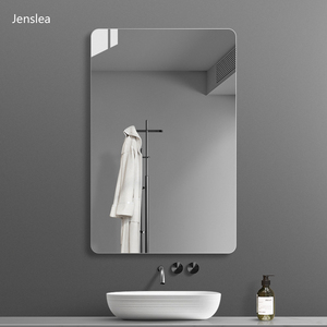 浴室镜挂墙式厕所洗手间卫生间玻璃镜子壁挂贴墙自粘卫浴镜免打孔