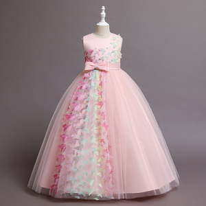 生日晚礼服女童公主裙子长裙粉色连衣裙主持人钢琴儿童高端小女孩
