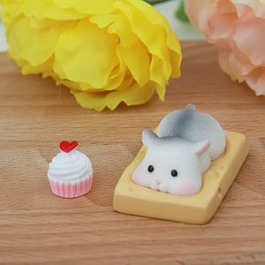 【清仓】可爱奶酪小仓鼠蛋糕树脂DIY装饰配件奶油手机壳史莱姆