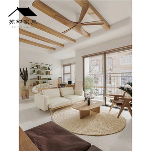 北欧现代简约小户型客厅直排沙发可拆洗日式单身公寓原木风沙发