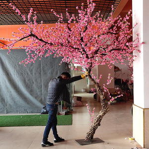 大型仿真桃花树树许愿树室内酒店餐厅装饰新年春节许愿梅花树