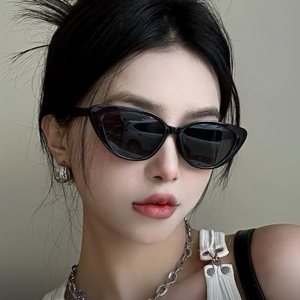 复古猫眼墨镜女款2024新款高级感防紫外线偏光太阳眼镜近视带度数