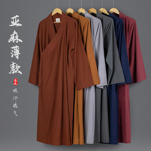 夏季僧服亚麻长褂僧袍和尚衣男女出家僧人师父衣服比丘尼服非了尘