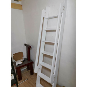 带梯角梯实木白色梯子学生上下床铺梯子家用直梯家具白色直梯2米