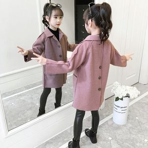 巴拉巴柆女童外套秋季2024新款中大童时尚毛呢韩版儿童春秋外穿洋