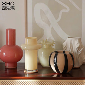 清仓！琉璃简约陶瓷花瓶现代创意家居客厅餐桌干花插花装饰摆件